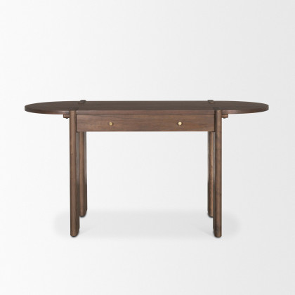 Mercana - Sohan Dark Brown Elm Wood Oblong Desk