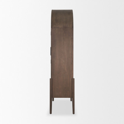 Mercana - Teva Two Toned Dark with Light Wood Arched Curio Cabinet