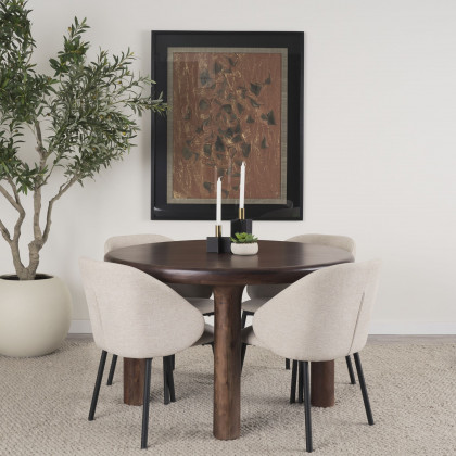 Mercana Soma Round Dining Table - Dark Brown