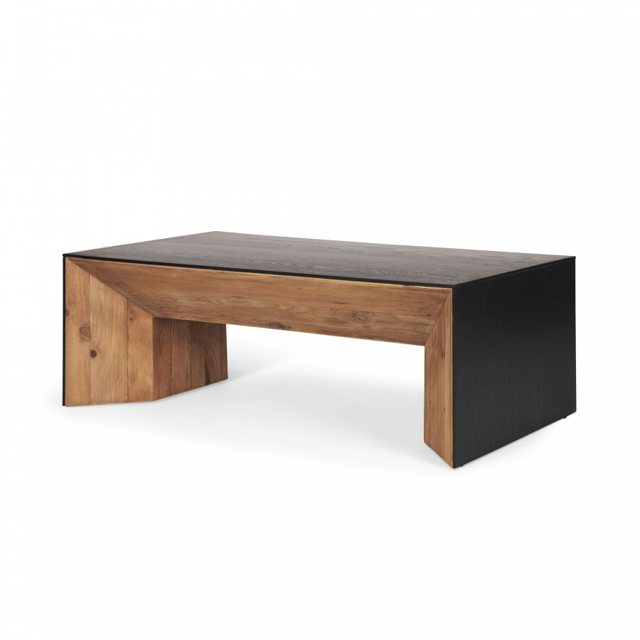 Mercana - Tabor Natural Wood with Black Oak Waterfall Coffee Table