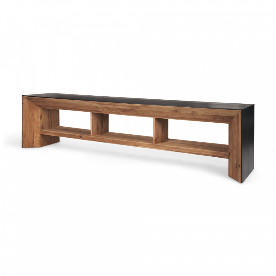 Mercana - Tabor Media Console with Black Oak Waterfall in Natural, Wood