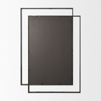 Mercana Tiva Rectangular Dual Metal Framed Mirror - Gold