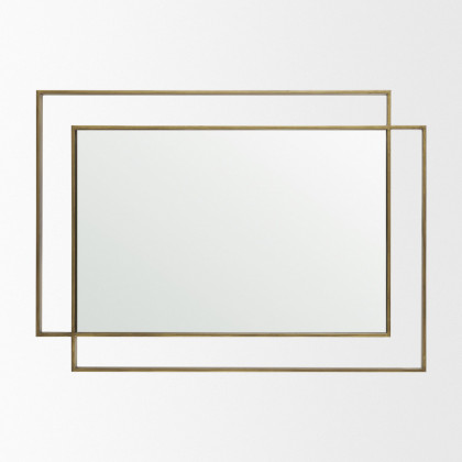 Mercana Tiva Rectangular Dual Metal Framed Mirror - Gold