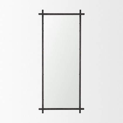 Mercana Tori Metal Cross Frame Wall Mirror - Gunmetal