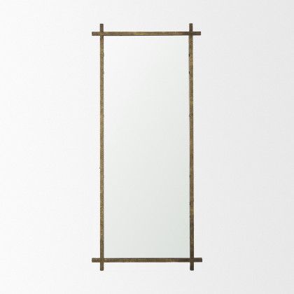 Mercana Tori Metal Cross Frame Wall Mirror - Gold