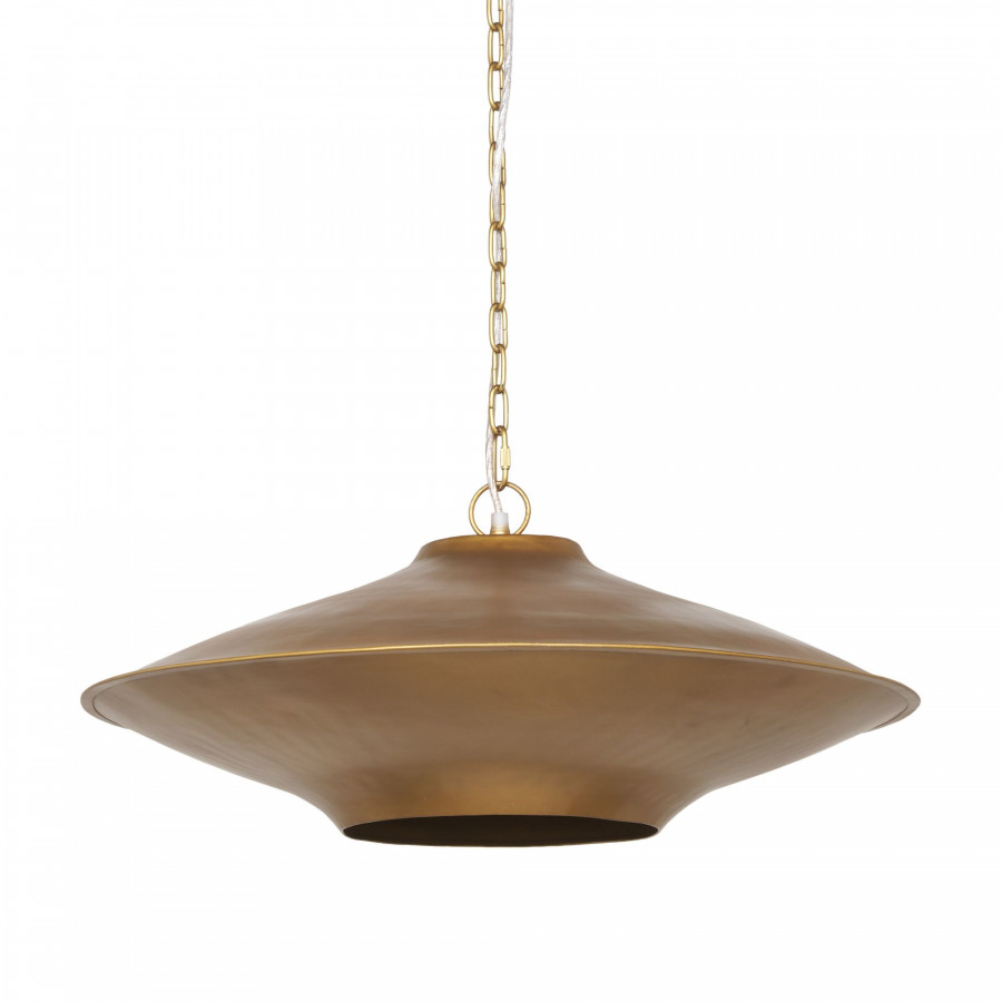 Mercana - Titus 1-Light Brass Finished Metal Disc Pendant