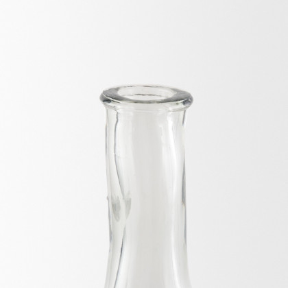 Mercana Troian Large Rattan Wrapped Glass Bottle - Clear