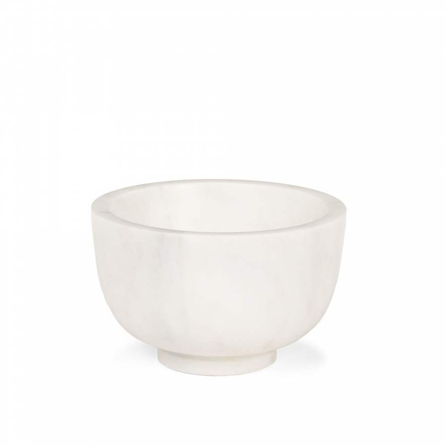 Mercana Katora Premium Solid Marble Bowl - White, Small