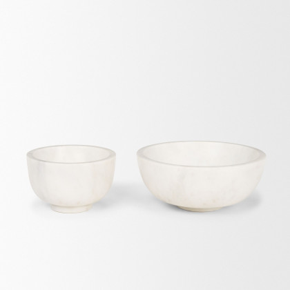 Mercana Katora Premium Solid Marble Bowl - White, Small