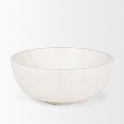 Mercana Katora Premium Solid Marble Bowl - White, Large
