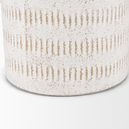 Mercana Tisha Small Distressing Metal Vase - White