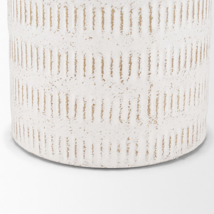Mercana Tisha Large Distressing Metal Vase - White
