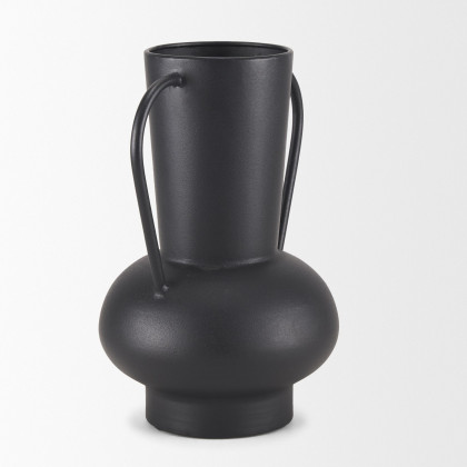Mercana Tasya Large Metal Vase with Handles - Black