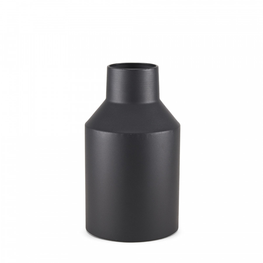 Mercana Tosca Small Matte Black Metal Vase - Black