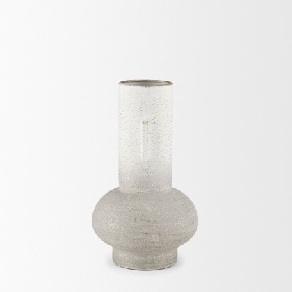 Mercana Torres Small Textured Metal Vase - White