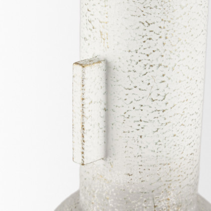 Mercana Torres Tall Textured Metal Vase - White