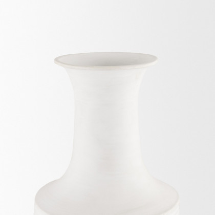Mercana Toru Medium Ombre Metal Vase - White/Gray