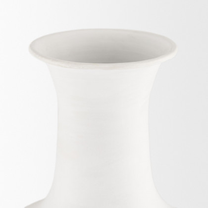 Mercana Toru Tall Ombre Metal Vase - White/Gray