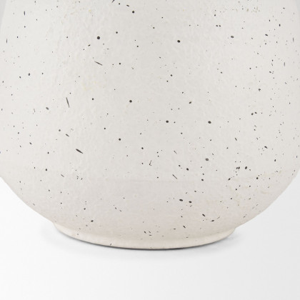 Mercana Treva Small Metal Vase with Black Speckles - White