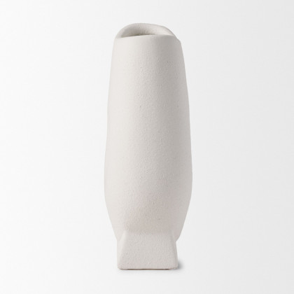 Mercana Darian Tall Textured Ceramic Vase - White