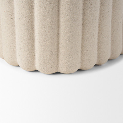 Mercana Mira Wide Fluted Ceramic Vase - Beige