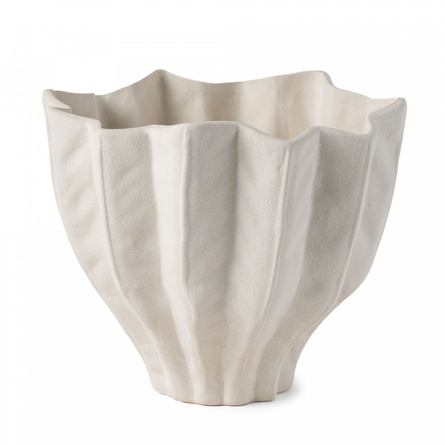 Mercana - Daria Textured White Sculptural Ceramic Bowl