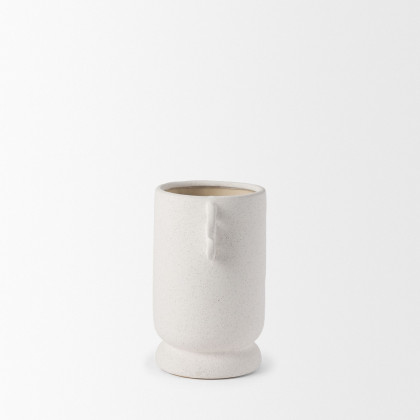 Mercana Dylan Small Ceramic Vase with Handles - White