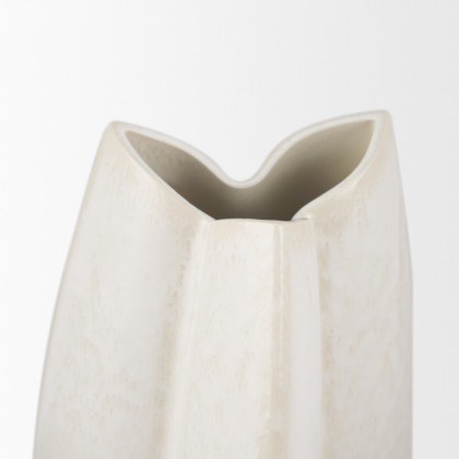 Mercana Vania Vase - White/Gold, H14"