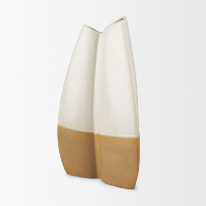 Mercana Vania Vase - White/Gold, H16"