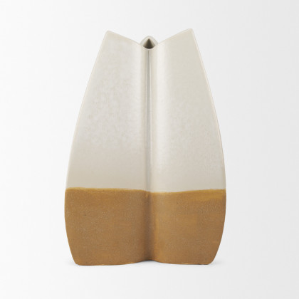 Mercana Vania Vase - White/Gold, H16"