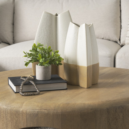 Mercana Vania Vase - White/Gold, H16"