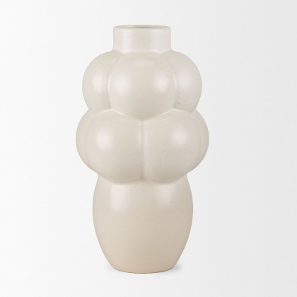 Mercana - Ulvi Cream Glazed Bubble Ceramic Vase