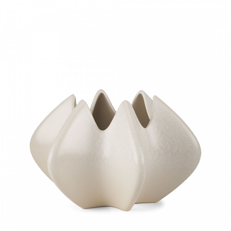 Mercana - Ulrich Sculptural Cream Glazed Ceramic Vase