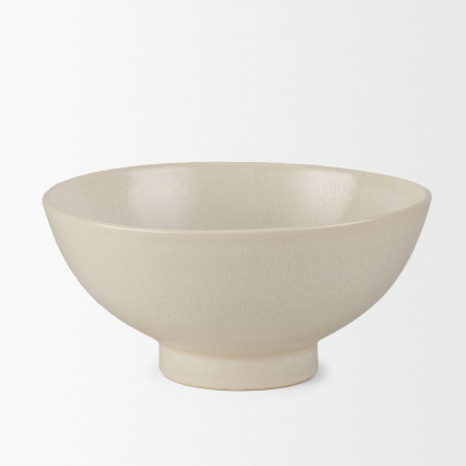 Mercana Tyren Decorative Round Ceramic Bowl - Cream