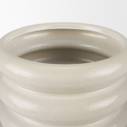 Mercana Twyla Short Glazed Floor Vase - Cream
