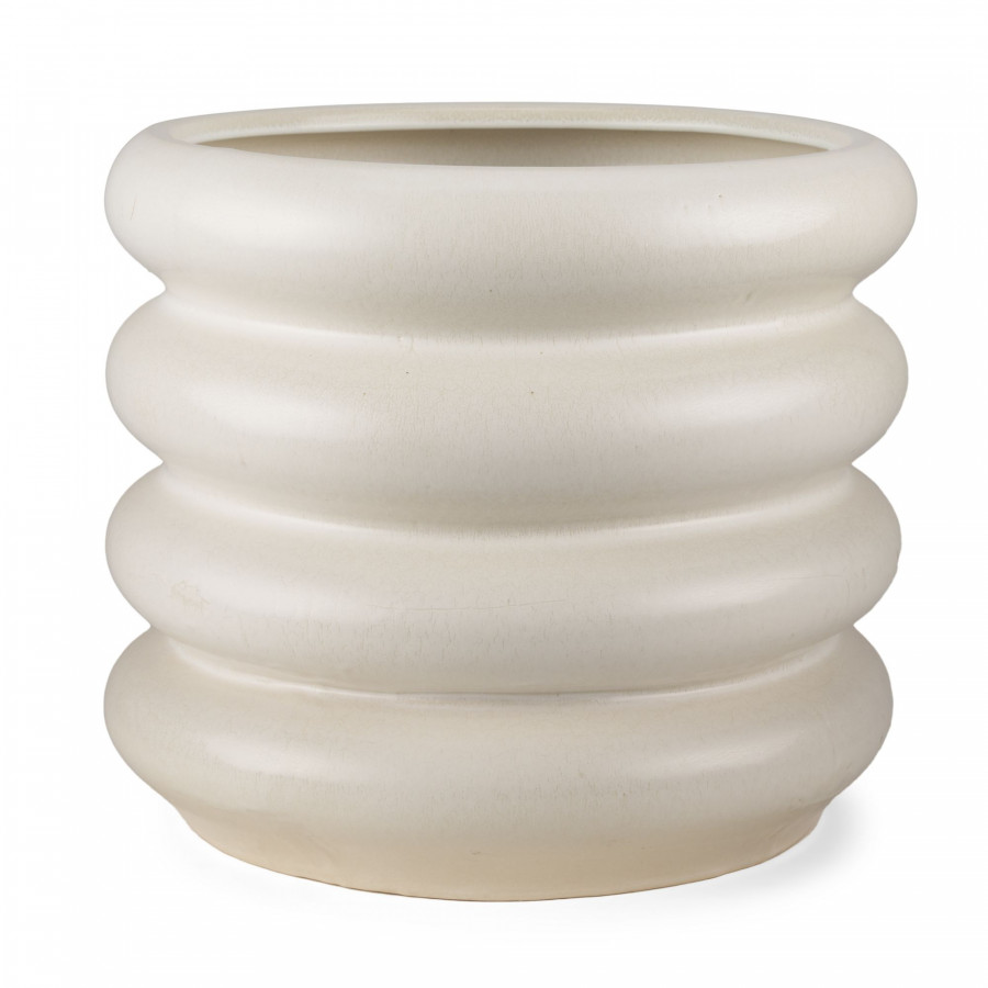 Mercana Twyla Tall Glazed Floor Ceramic Vase - Cream