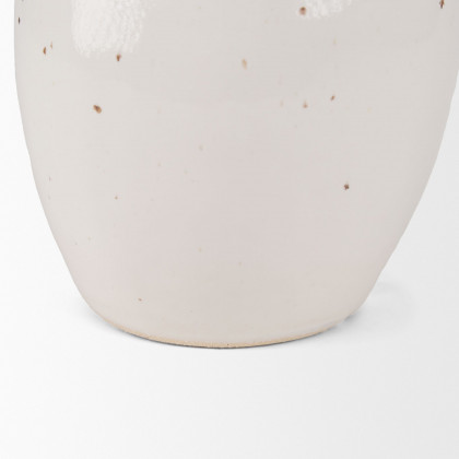 Mercana Urvi Tall Speckled Asymmetrical Ceramic Vase - White