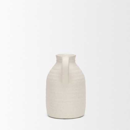 Mercana Tyrus Medium Ceramic Vase with Speckling - White