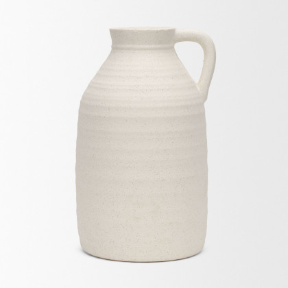 Mercana Tyrus Large Ceramic Vase with Speckling - White