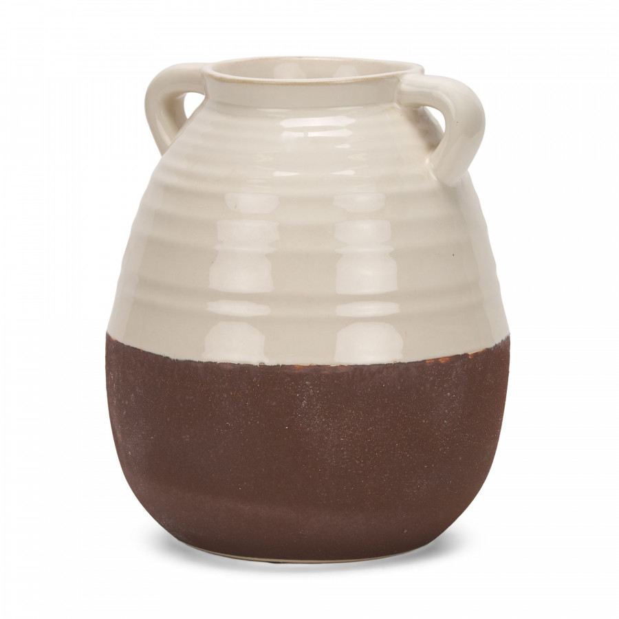 Mercana Tryna Large Ceramic Vase with Matte Brown - Beige