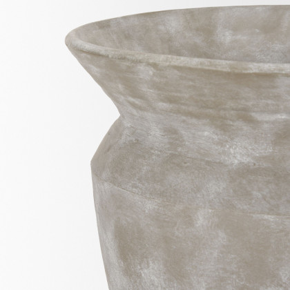 Mercana Utari Short Floor Vase with White Detailing Ceramic - Beige