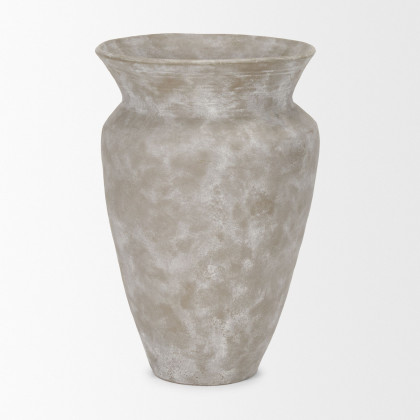 Mercana Utari Tall Floor Vase with White Detailing Ceramic - Beige