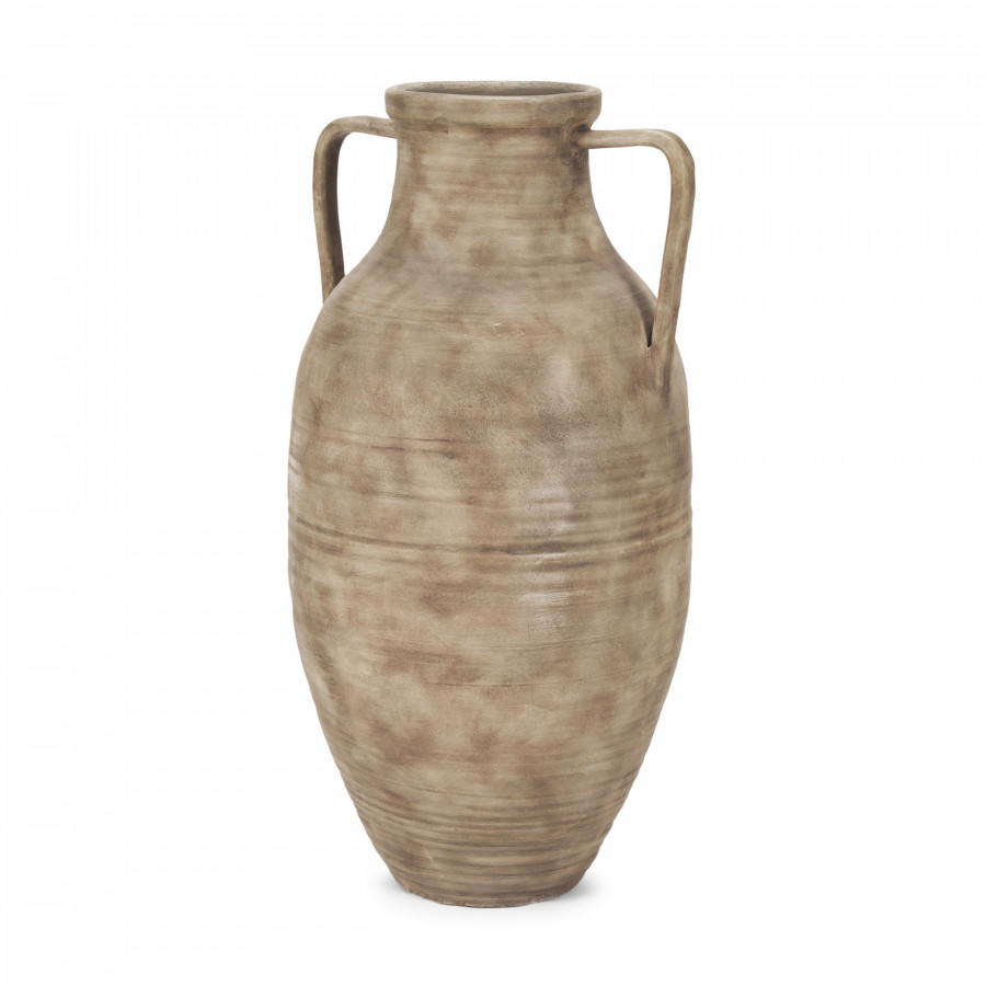 Mercana Tulsi Tall Ceramic Floor Vase - Beige