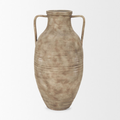Mercana Tulsi Tall Ceramic Floor Vase - Beige