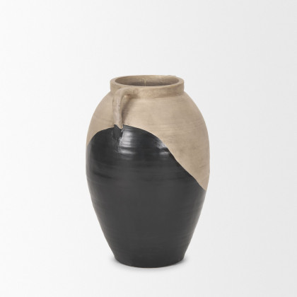 Mercana Tully Short Floor Vase - Black, Ceramic