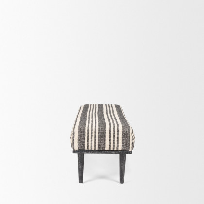 Mercana Shae Bench with Black and Cream Upholstered - Black/Cream