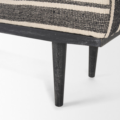Mercana Shae Bench with Black and Cream Upholstered - Black/Cream