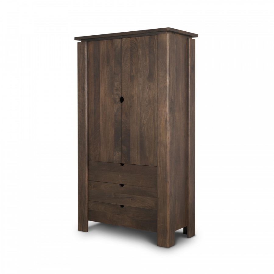 Mercana - Wallen Solid Dark Brown Wood Curio Cabinet