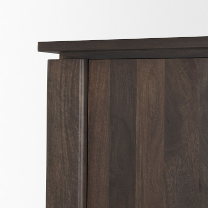 Mercana - Wallen Solid Dark Brown Wood Curio Cabinet