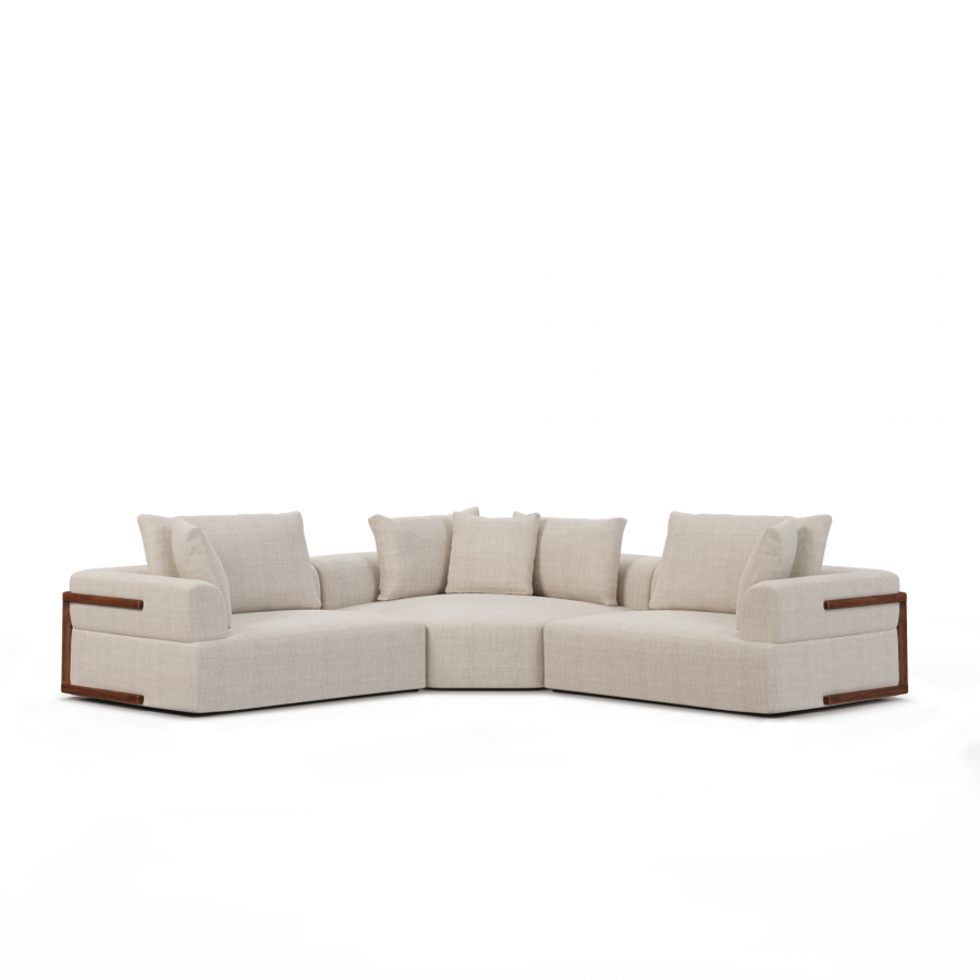 Mercana Warner 3 Piece Sectional with Corner Piece - Oatmeal, Set A